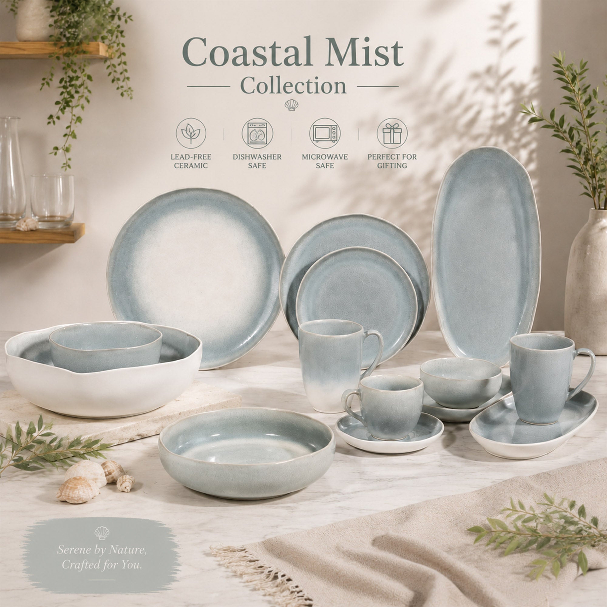 The Art of Mass-Customized Tableware: Coastal Mist Collection