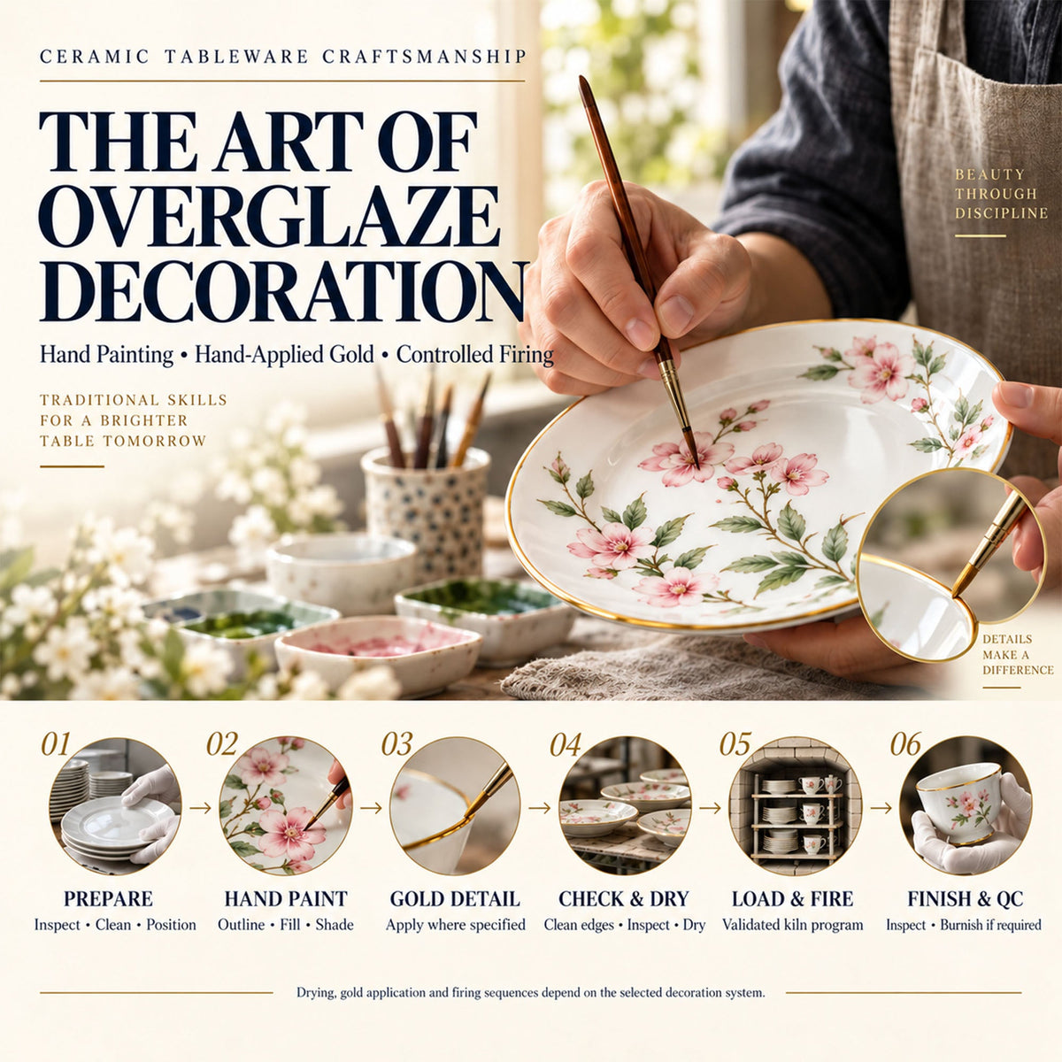 Von der Handlackierung bis zum Ofenladen Der Prozess hinter der handverzierten Keramik Dinnerware