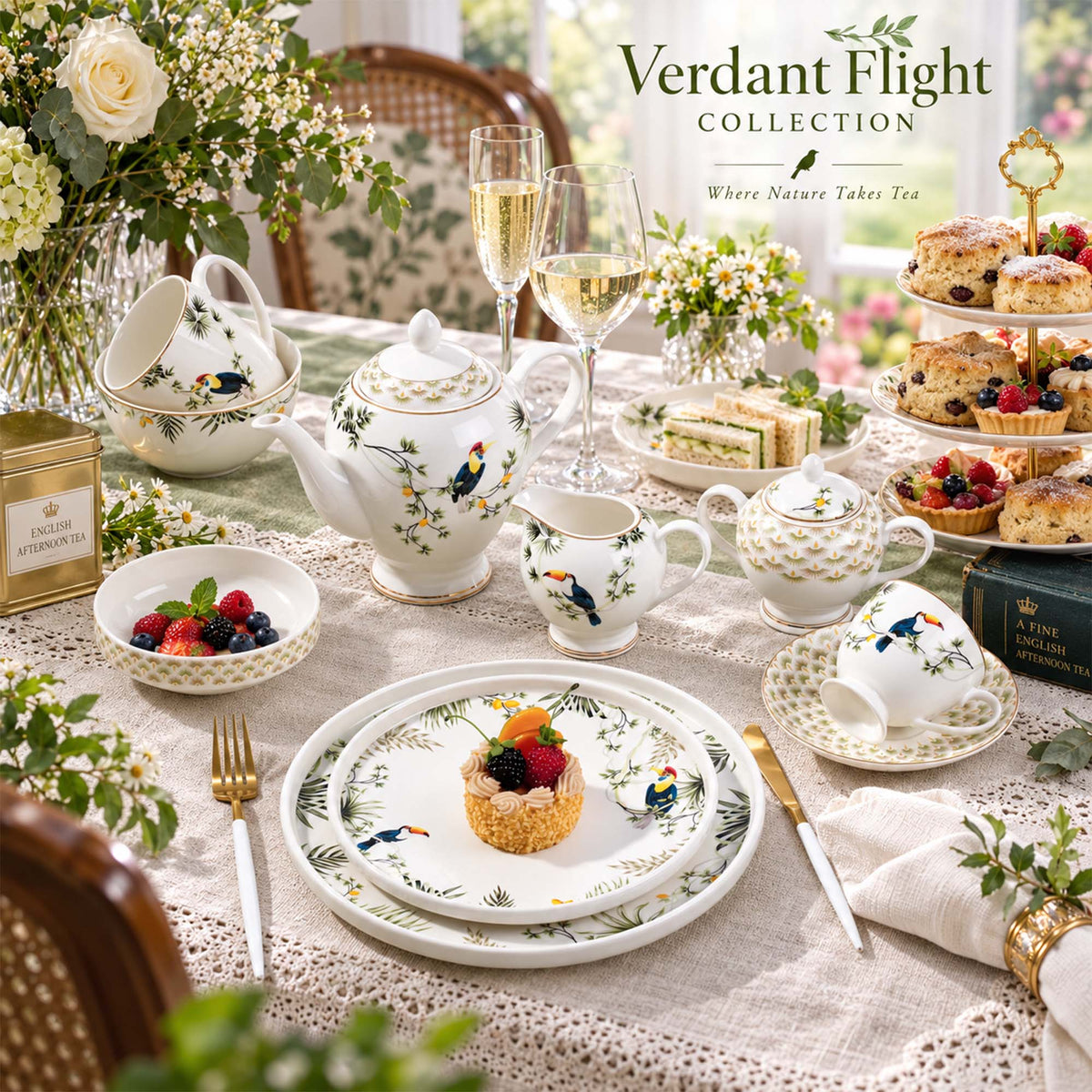 Refined Tropical Toucan New Bone China Dinnerware & Teaware
