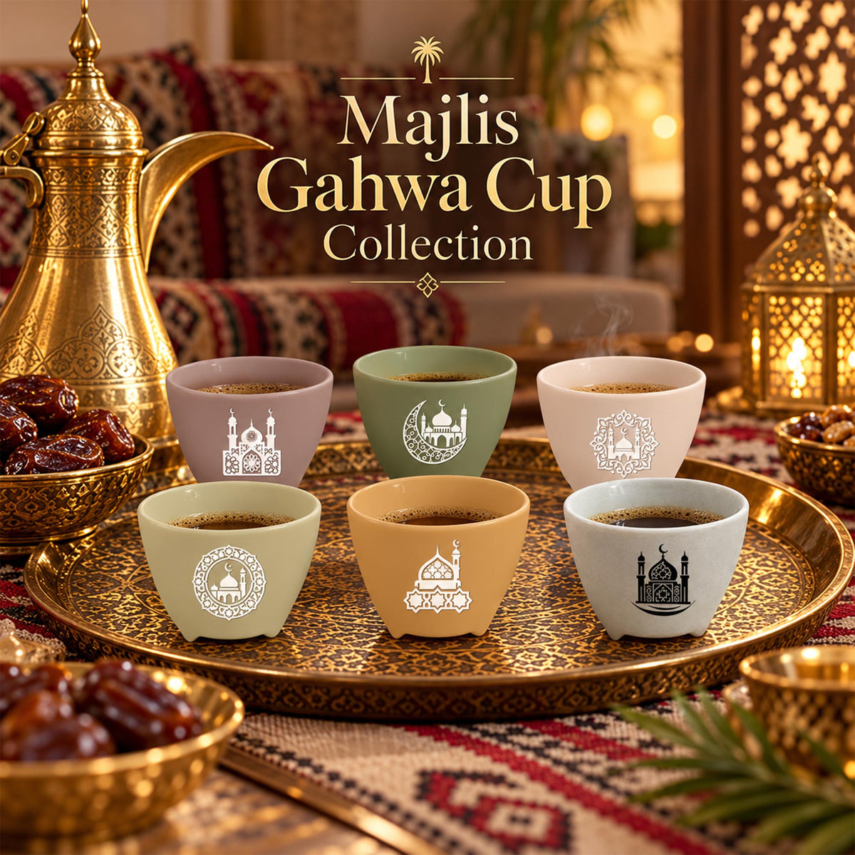 Majlis Gahwa Cup Collection: Custom Arabic Coffee Cups for Ramadan, Eid and Retail