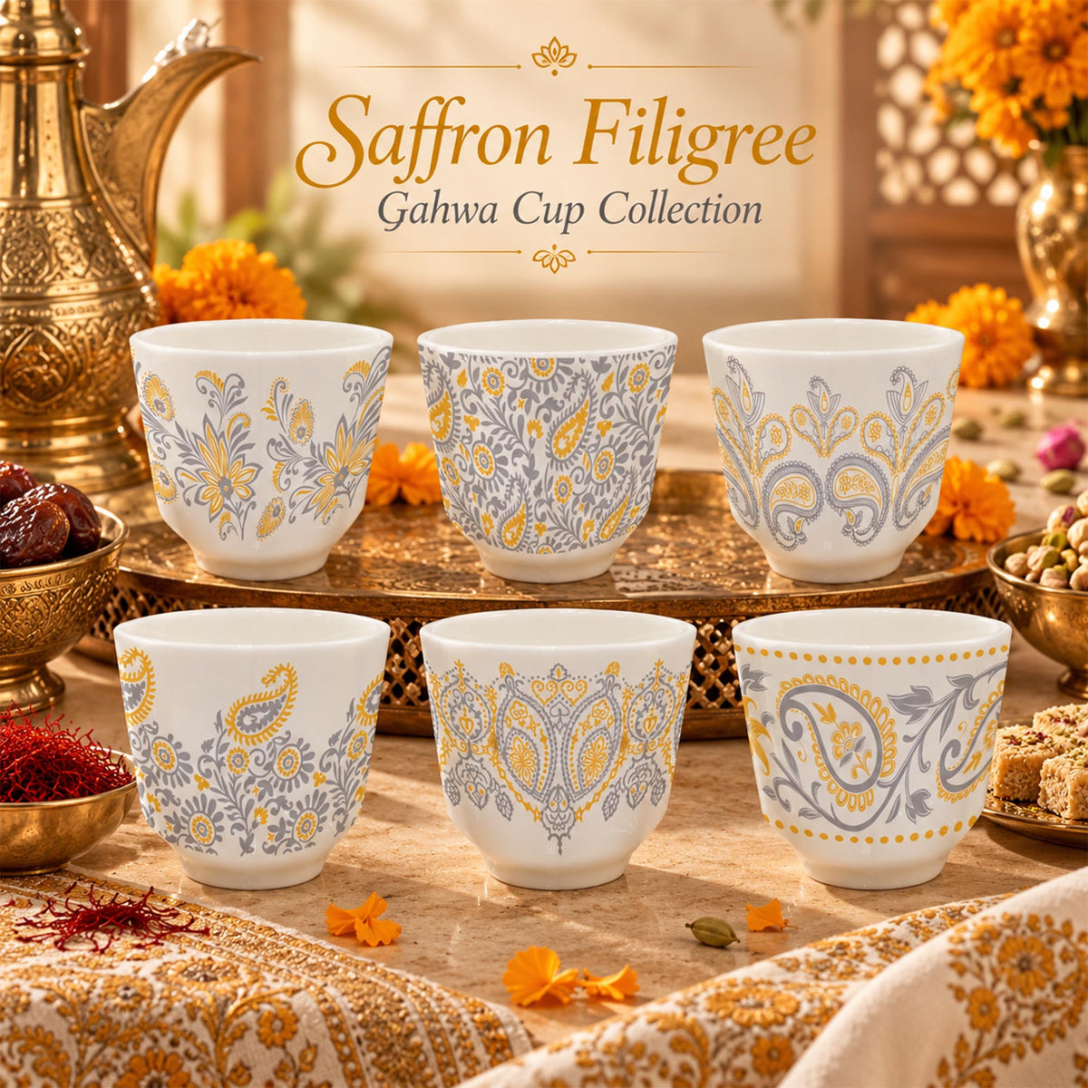 Custom Paisley Gahwa Cups: How Can Brands Build a Coordinated Coffee and Gift Collection?