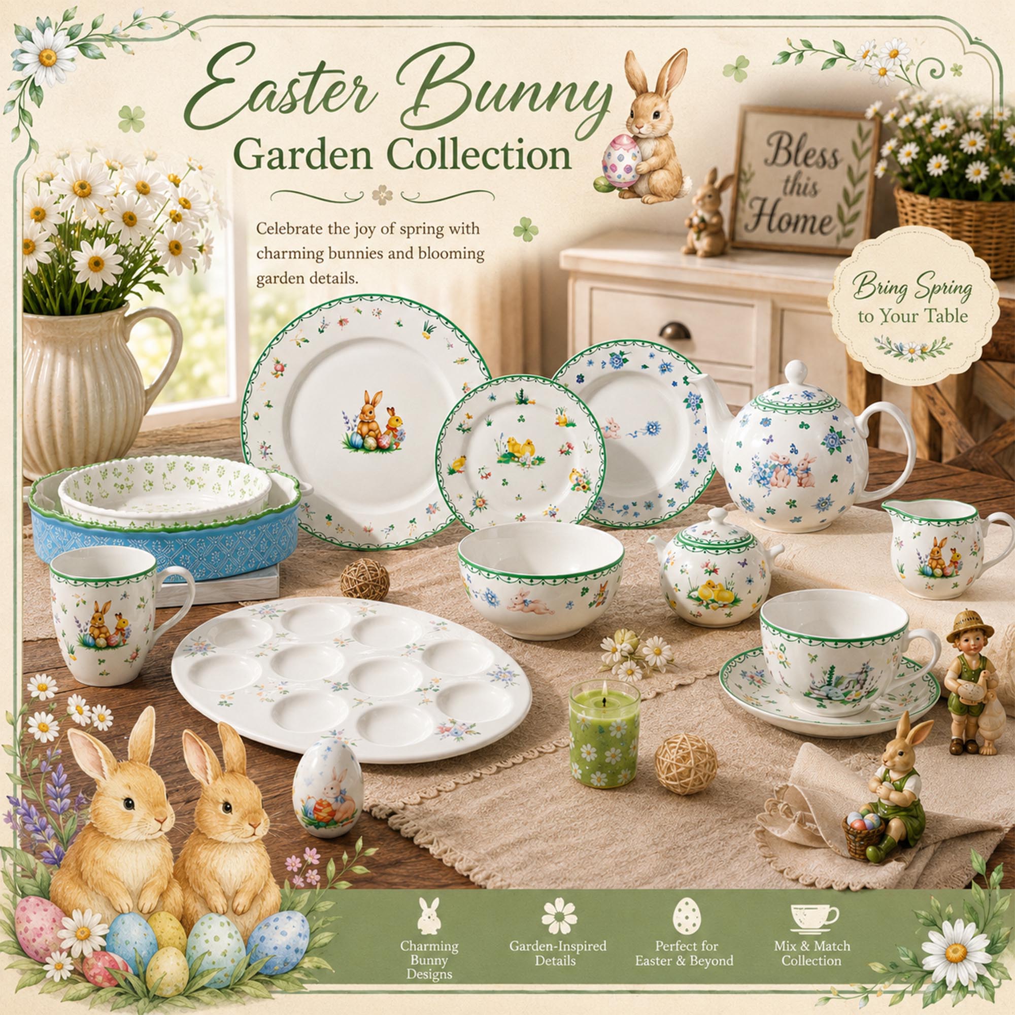 Donglin Homeware Easter Bunny Garden Collection
