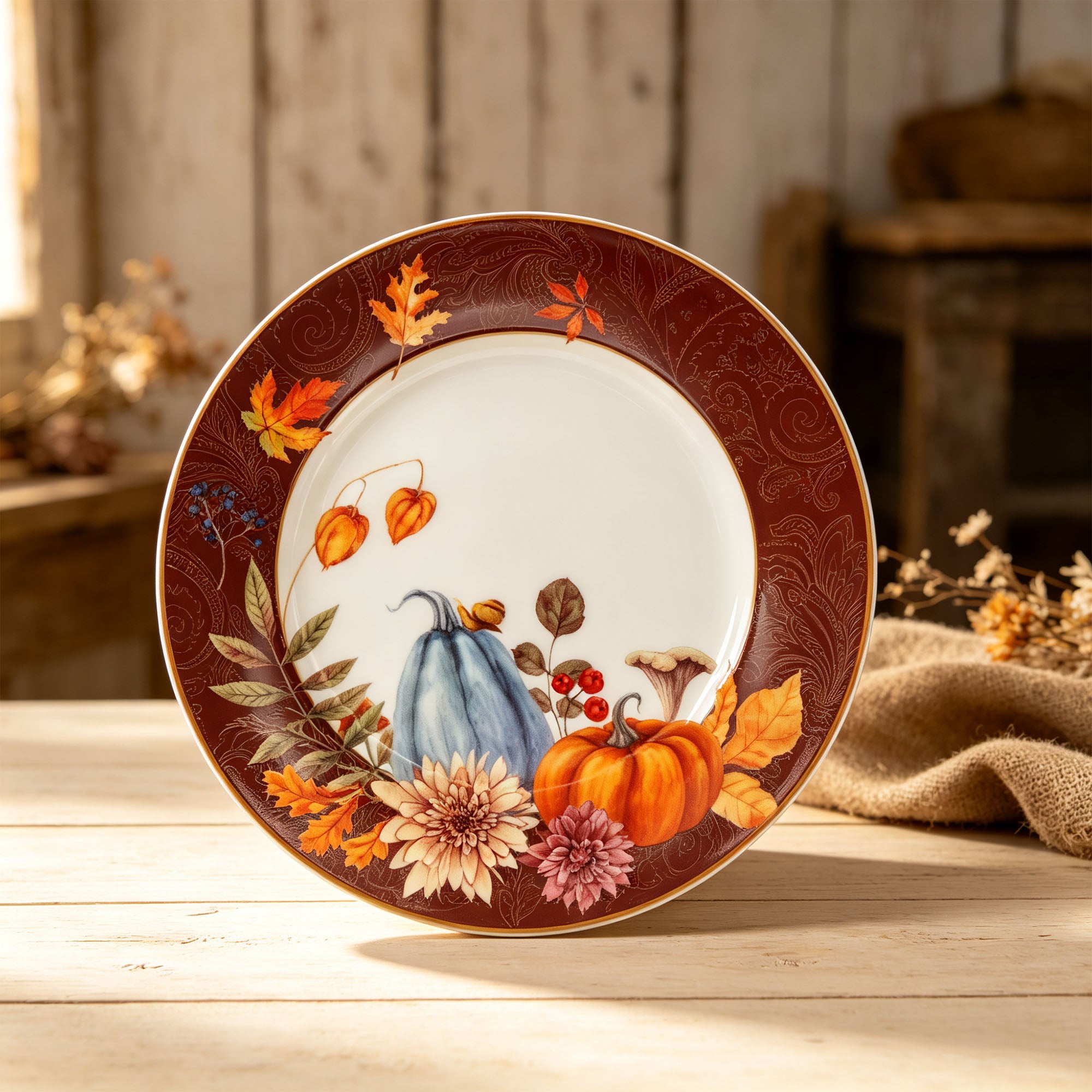 Donglin Homeware Autumn Bounty Collection Dessert Plate 7.5-inch