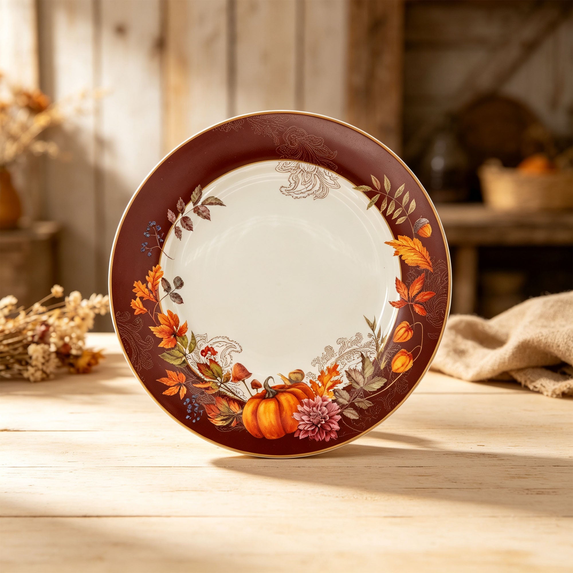 Donglin Homeware Autumn Bounty Collection Dinner Plate 10.5-inch