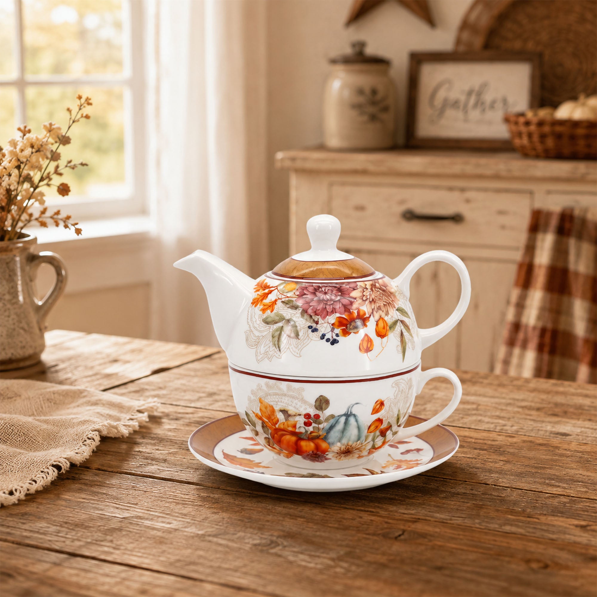 Donglin Homeware Autumn Bounty Collection Tea for One (550cc+320cc)