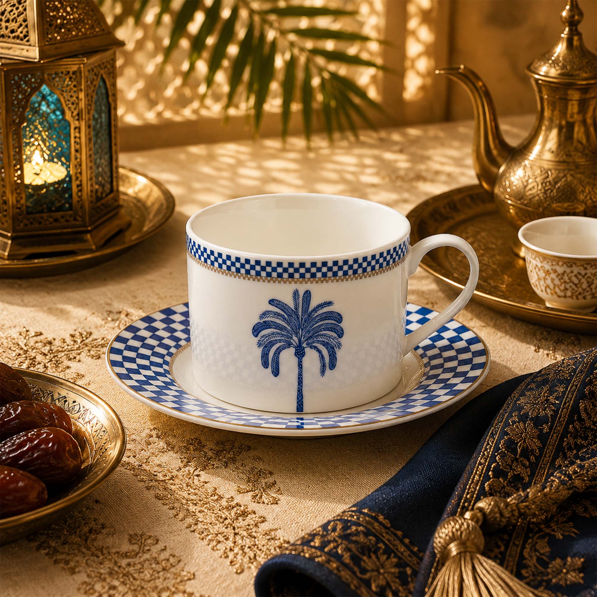 Donglin Homeware Azure Riviera Collection Cup and Saucer 220cc