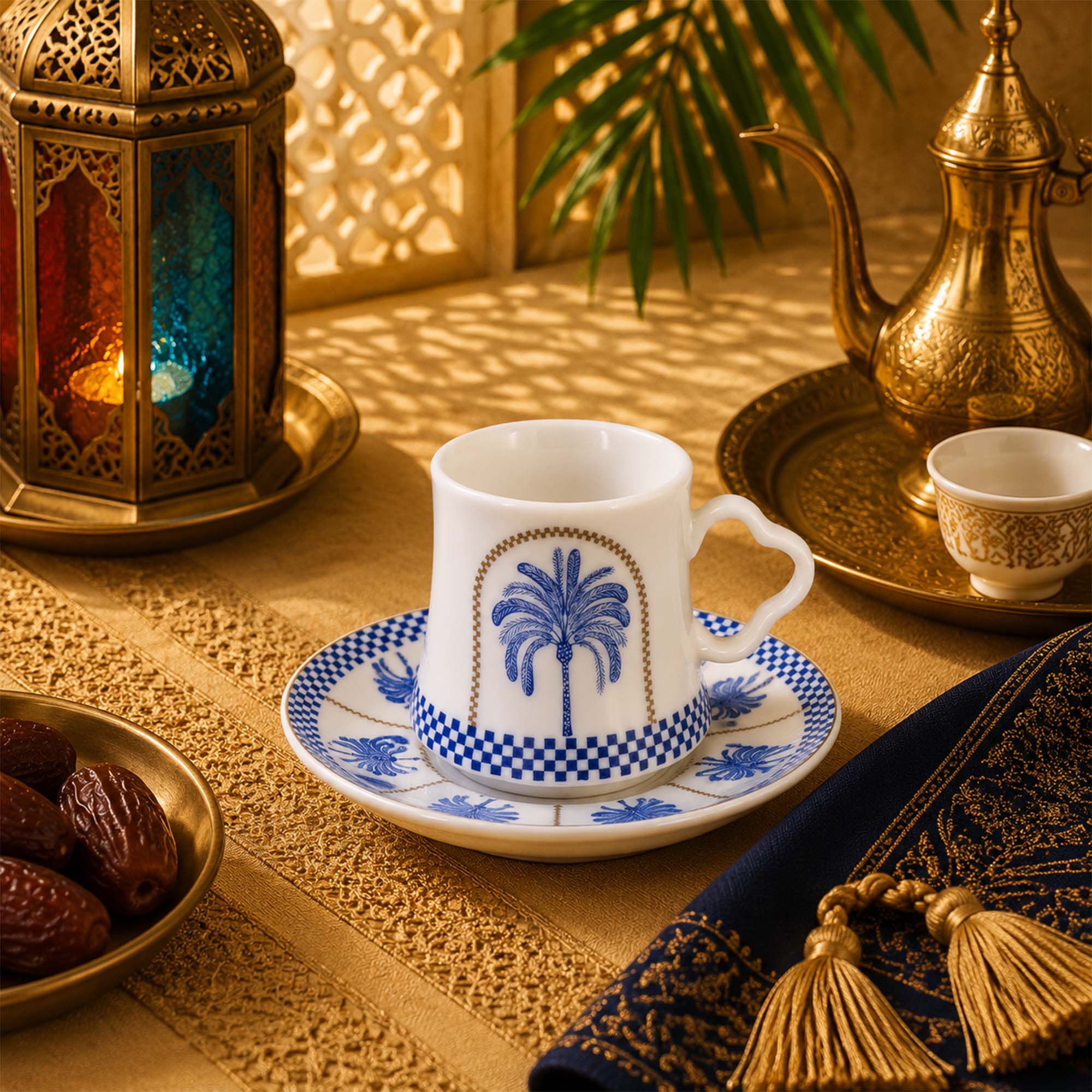 Donglin Homeware Azure Riviera Collection Espresso Cup and Saucer 80cc