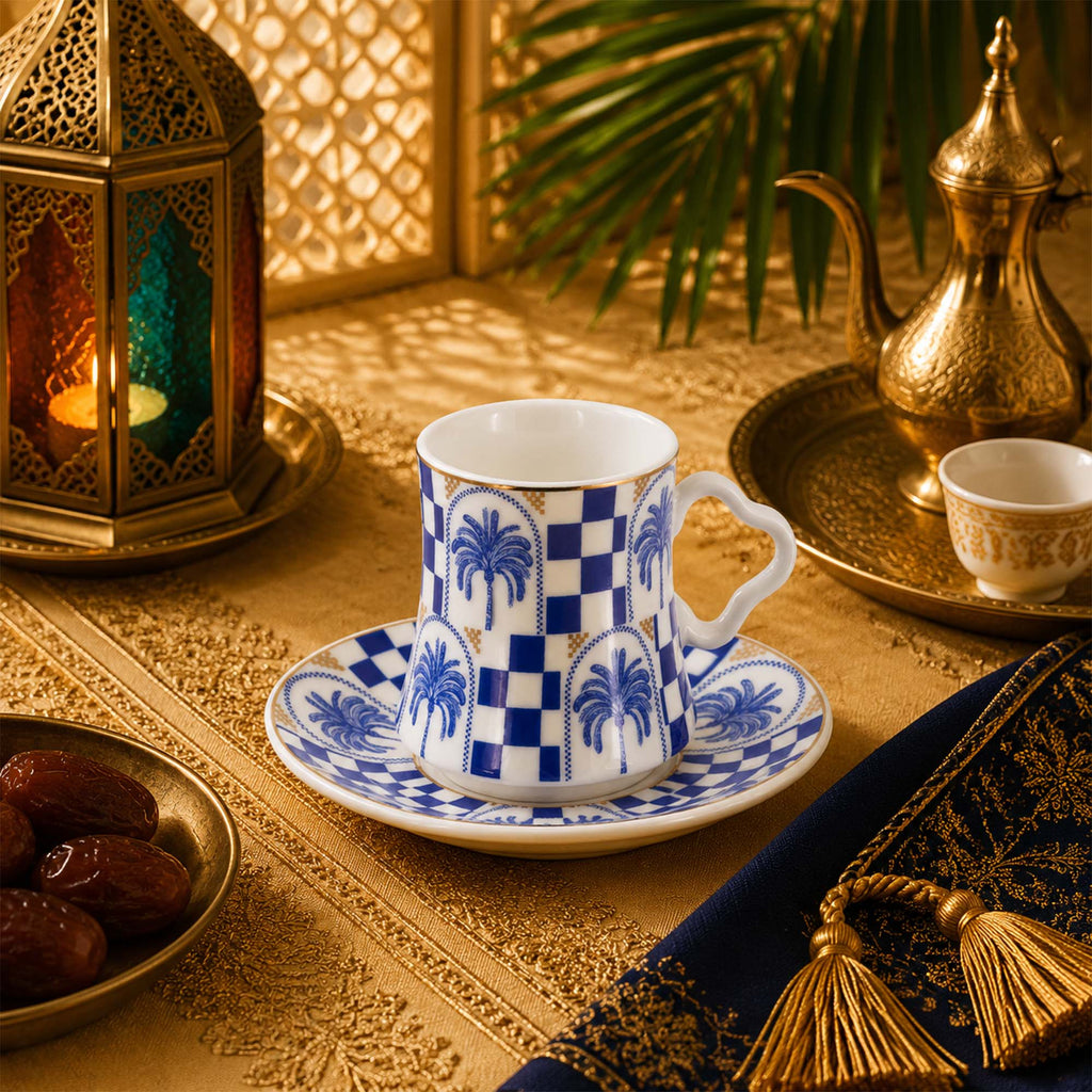 Donglin Homeware Azure Riviera Collection Espresso Cup and Saucer 80cc