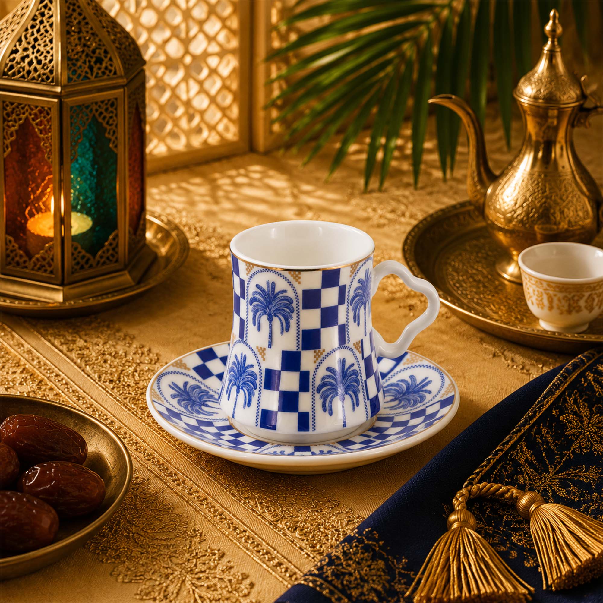 Donglin Homeware Azure Riviera Collection Espresso Cup and Saucer 80cc
