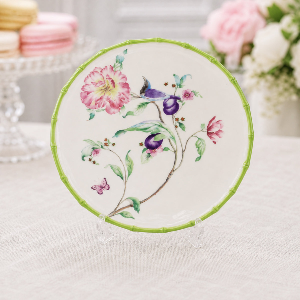 Donglin Homeware Bamboo Aviary Collection Dessert Plate 8-inch