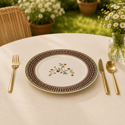 Donglin Homeware Batik Peranakan - Vintage Style Ceramic Dinner Plate 10.5-inch