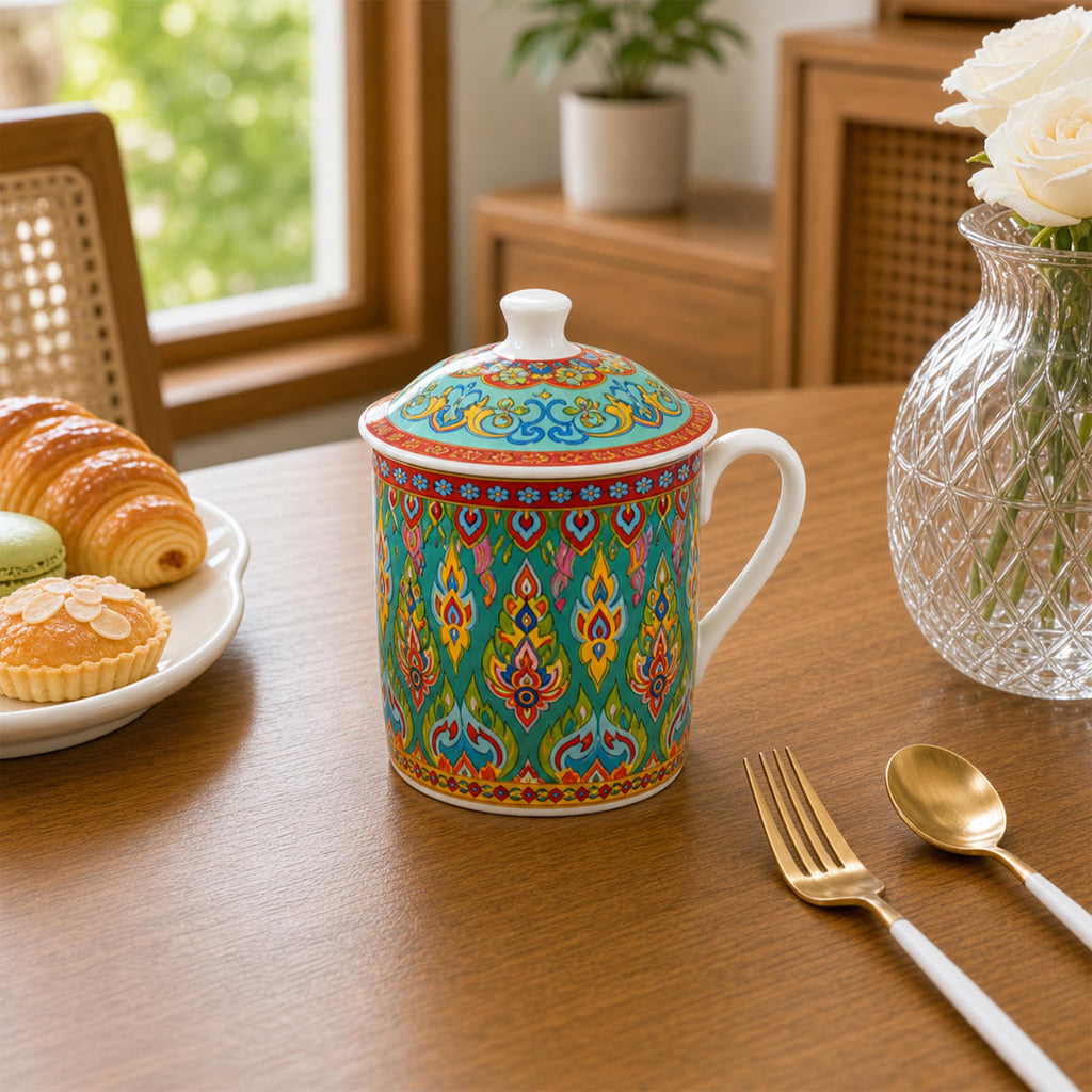 Donglin Homeware Benjarong Silk Road Collection Lidded Cup 350cc