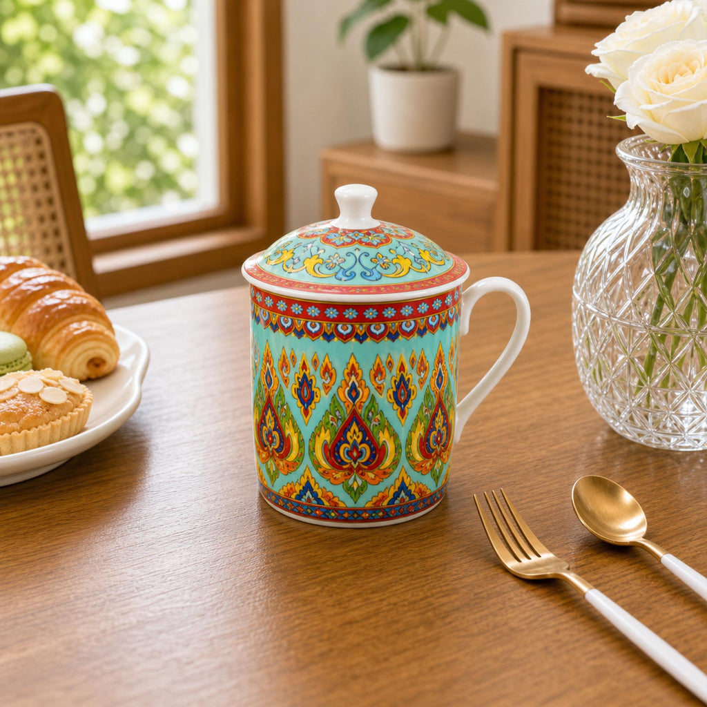 Donglin Homeware Benjarong Silk Road Collection Lidded Cup 350cc