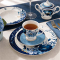 Donglin Homeware Blue Ink Peony Oriental - Vintage Style Ceramic Coffee Set