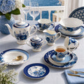 Donglin Homeware Blue Ink Peony Oriental - Vintage Style Ceramic Dinnerware