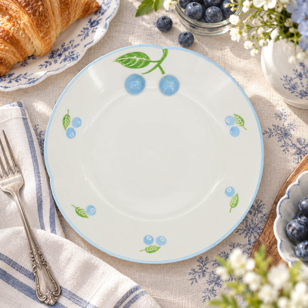Donglin Homeware Blueberry Garden Collection Dessert Plate 8-inch