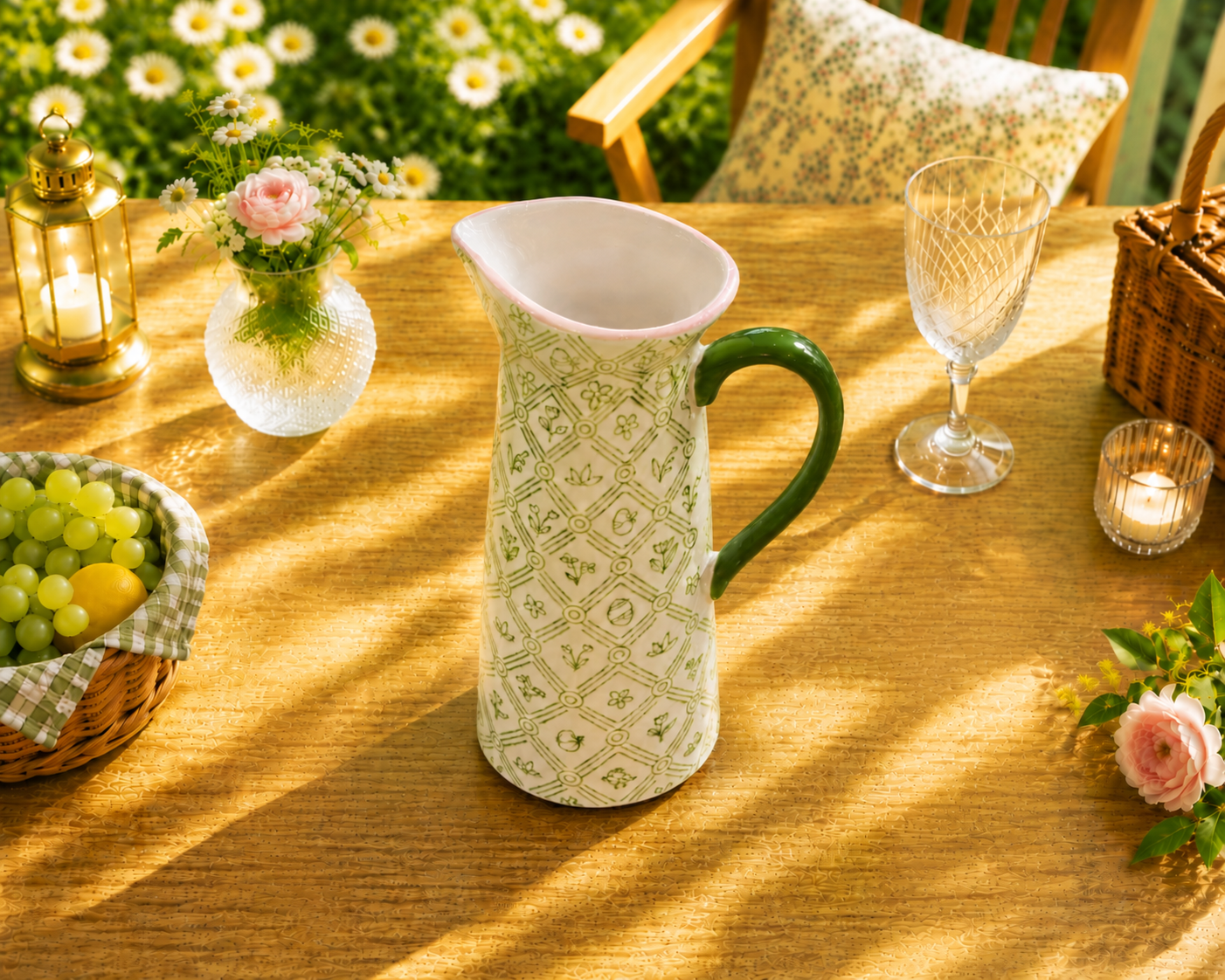 Donglin Homeware Botanical Floral - Nature Style Ceramic Jug 900ml