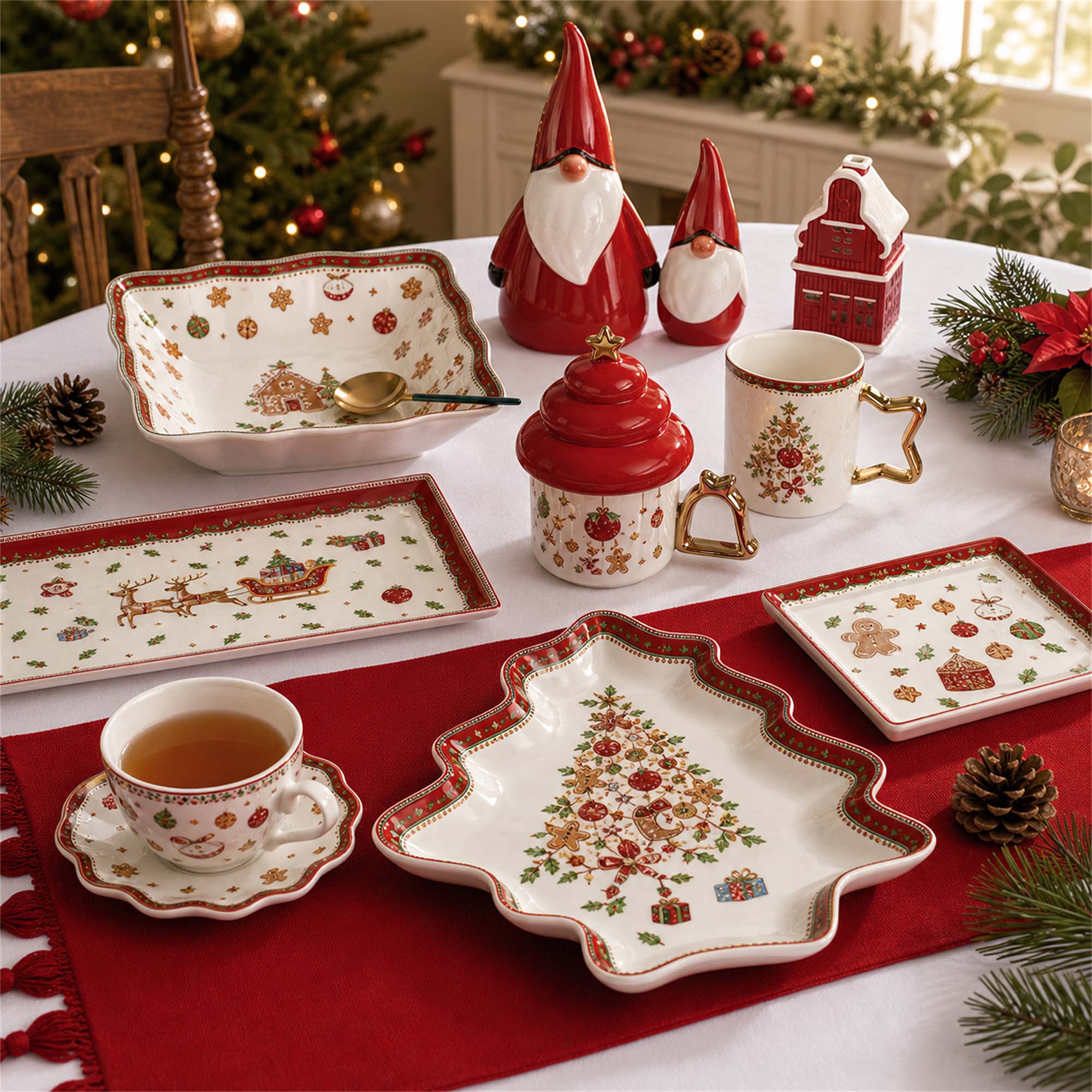 Donglin Homeware Christmas & Cookie - Cartoon Style Ceramic Coffee Set