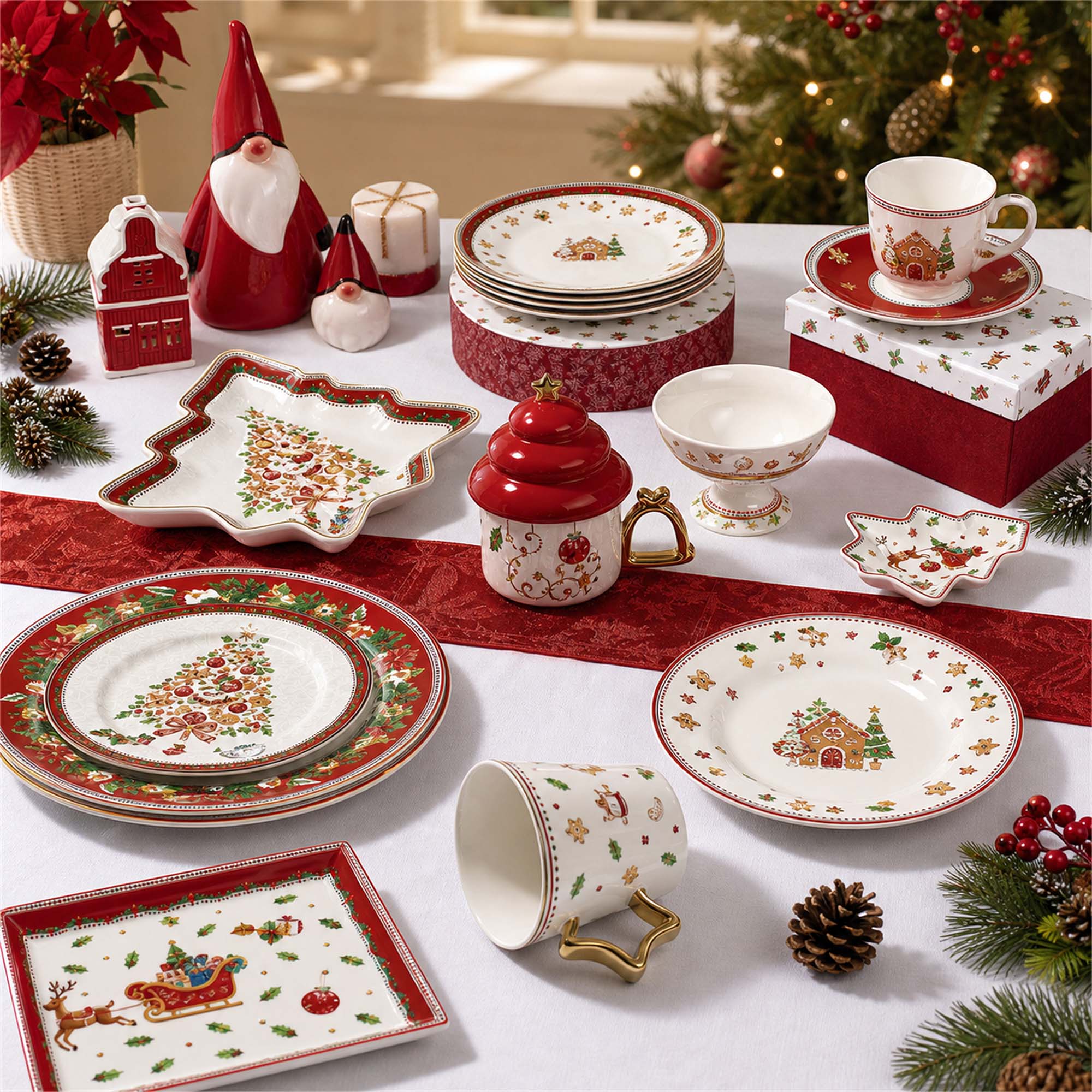 Donglin Homeware Christmas & Cookie - Cartoon Style Ceramic Dinnerware Set