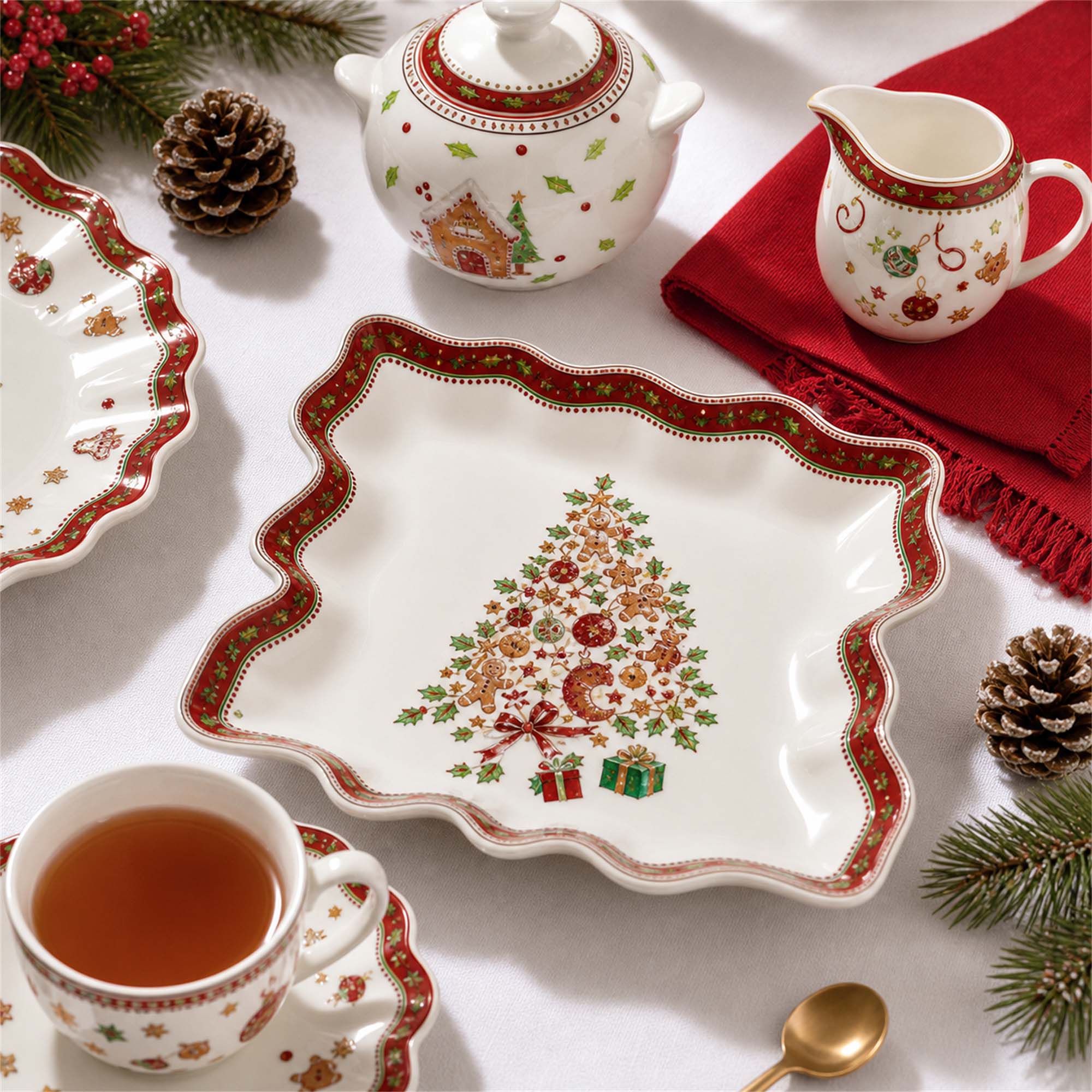 Donglin Homeware Christmas & Cookie - Cartoon Style Ceramic Tea Set