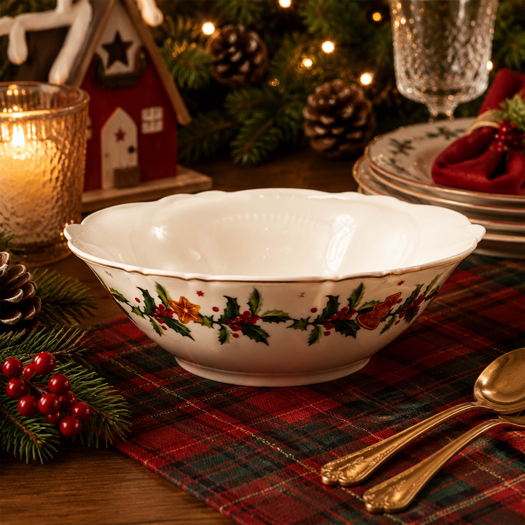 Donglin Homeware Christmas Woodland Collection Bowl 7-inch