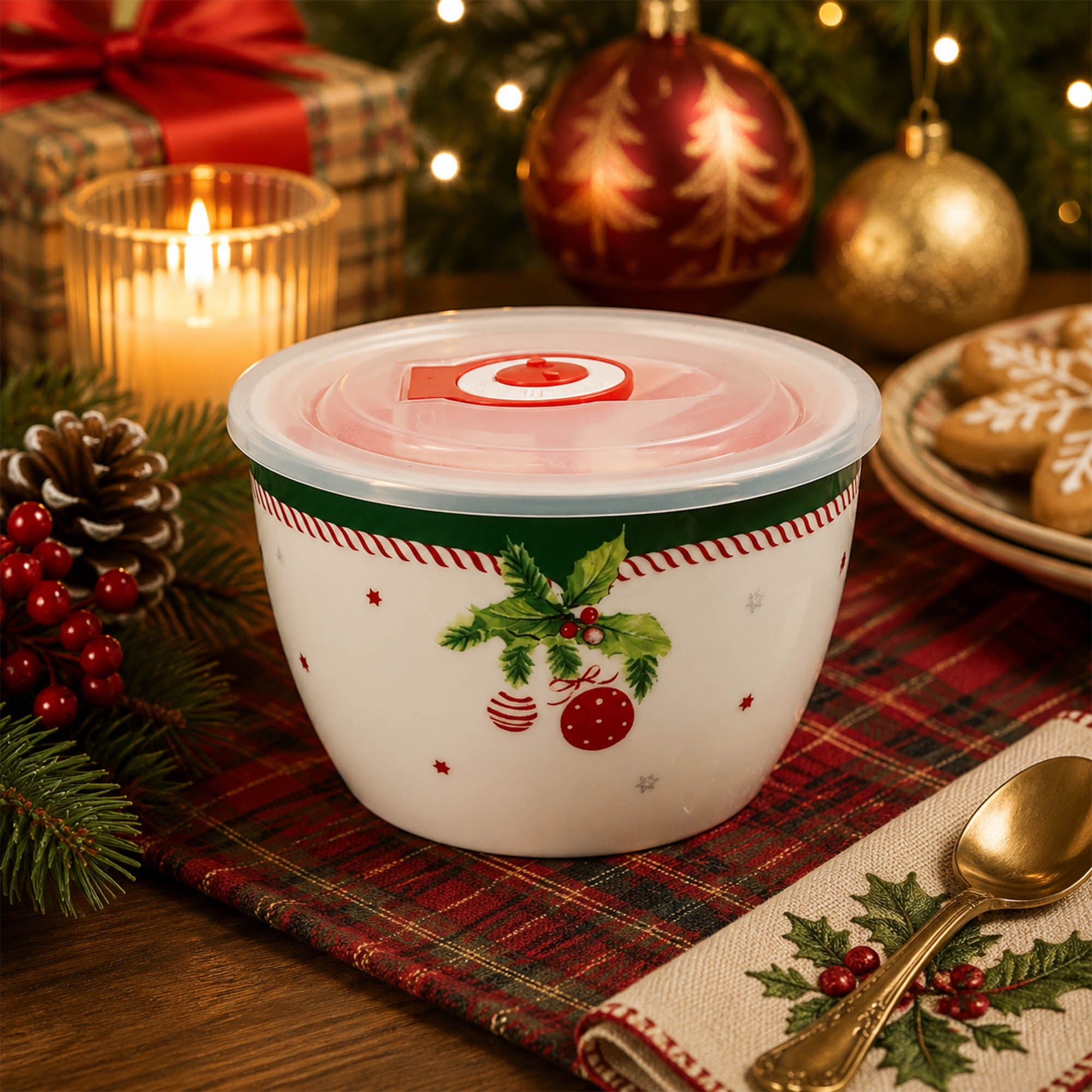 Donglin Homeware Christmas Woodland Collection Container 400ml