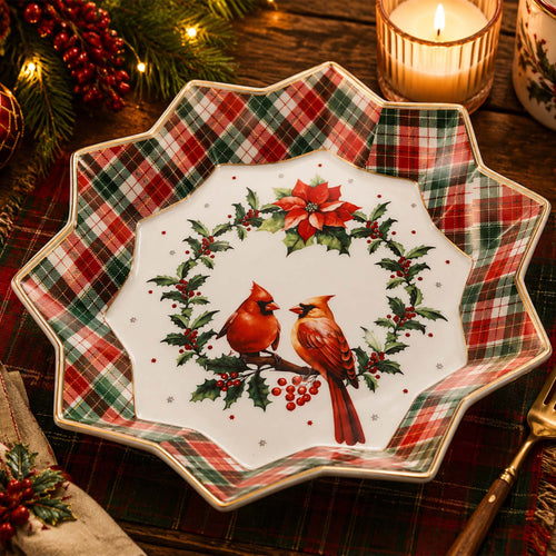 Donglin Weihnachtswald 12.5-Zoll-Polygonplatte in New Bone China