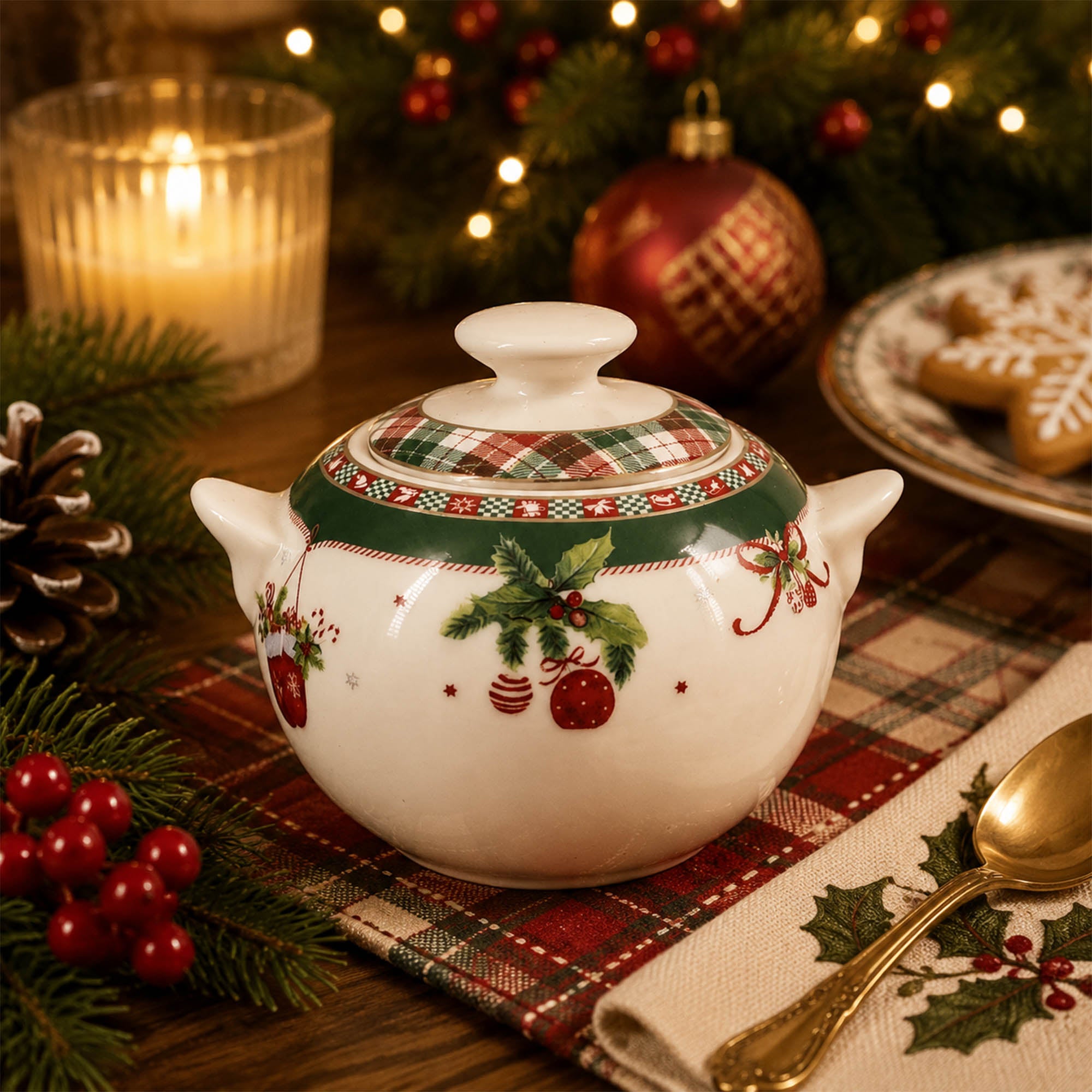 Donglin Homeware Christmas Woodland Collection Sugar Pot 360cc