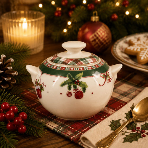 Donglin Homeware Azucarero Colección Christmas Woodland 360cc