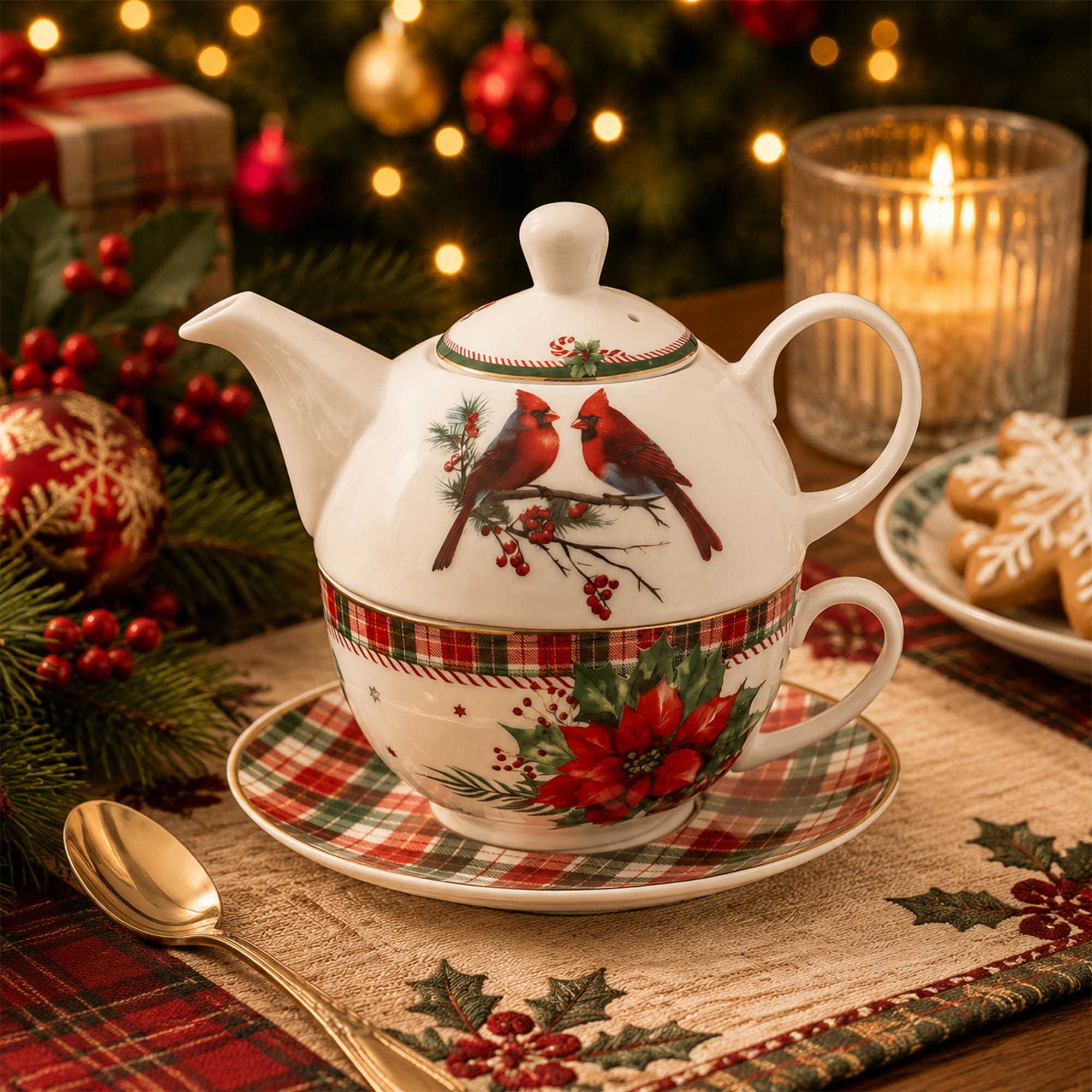 Donglin Homeware Christmas Woodland Collection Teapot 1200cc
