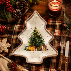 Donglin Homeware Christmas Woodland Collection Tree Shape Dish 14cm