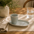 Donglin Homeware Coastal Mist Collection Cup without Handle 360cc and Oval Plate 8-inch