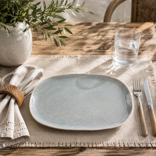Donglin Homeware – Coastal Mist Ovaler Teller 14 Zoll