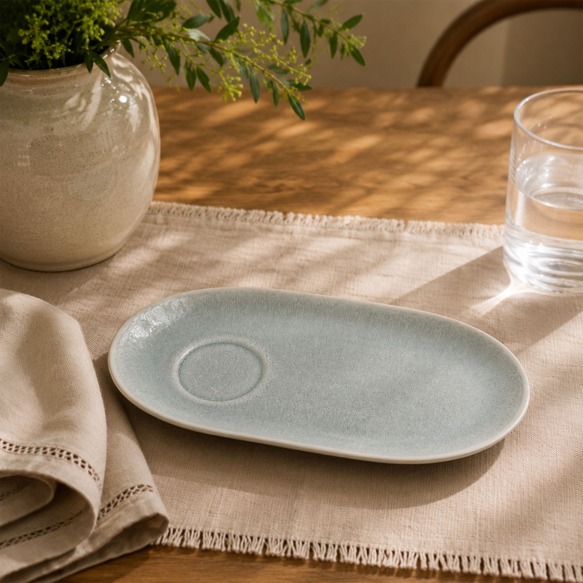 Donglin Homeware Coastal Mist Collection Oval Plate 8.5-inch