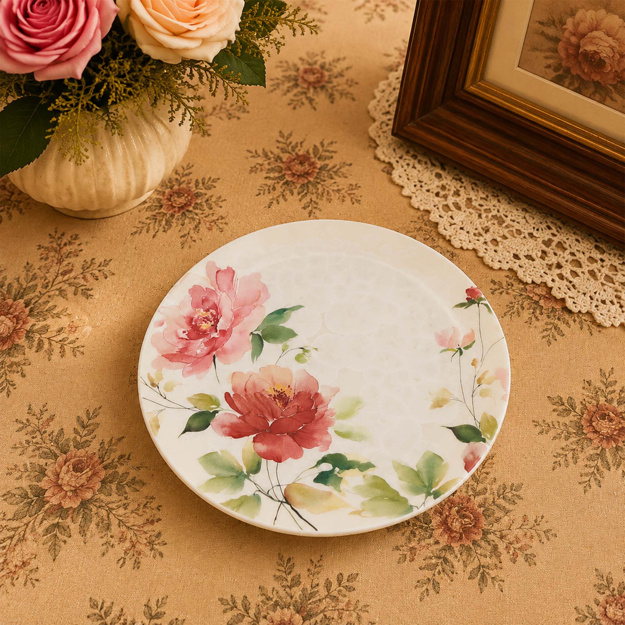 Donglin Homeware Crystalline Bloom Collection Coupe Plate 8-inch