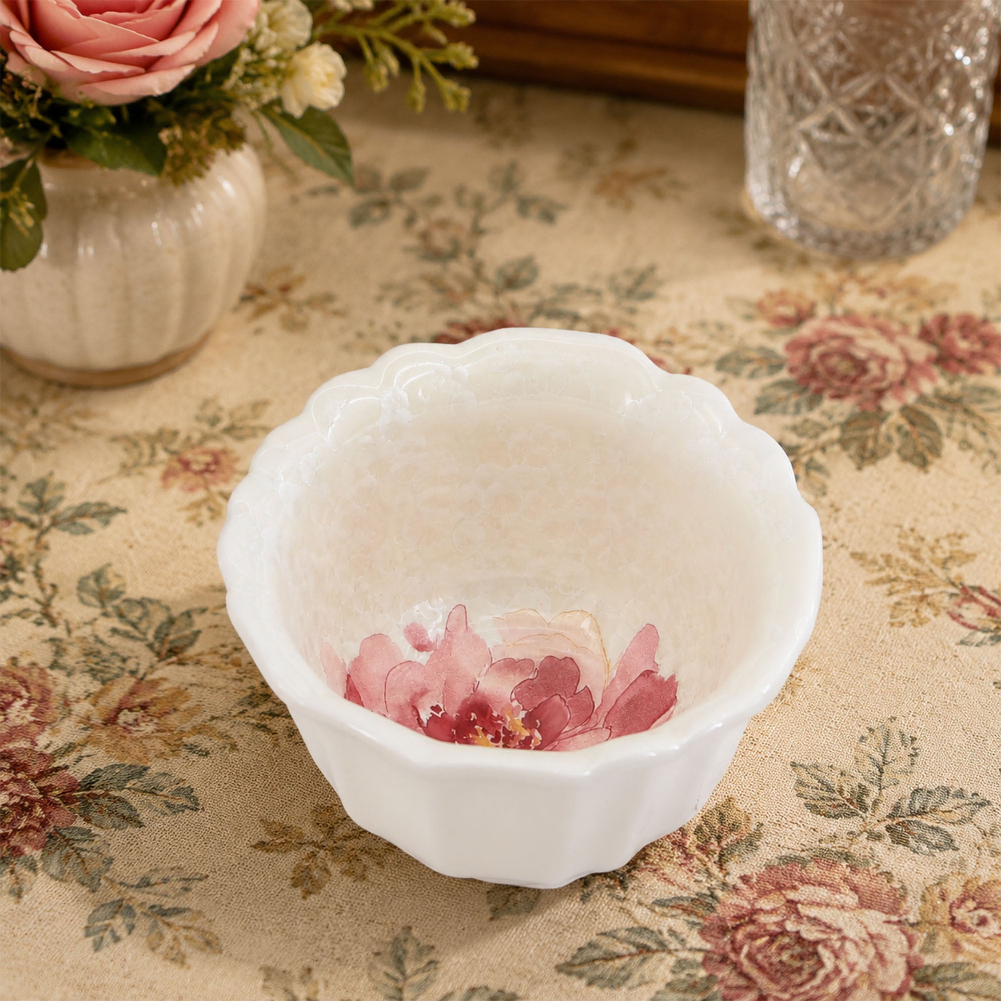 Donglin Homeware Crystalline Bloom Collection Deep Bowl 5-inch