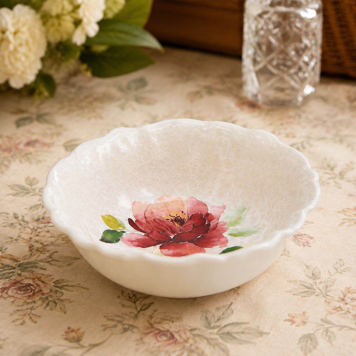 Donglin Homeware Crystalline Bloom Collection Deep Bowl 6-inch
