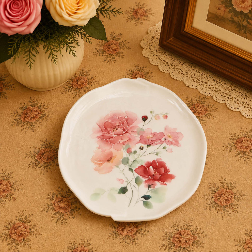 Donglin Homeware Crystalline Bloom Collection Rimmed Plate 8-inch