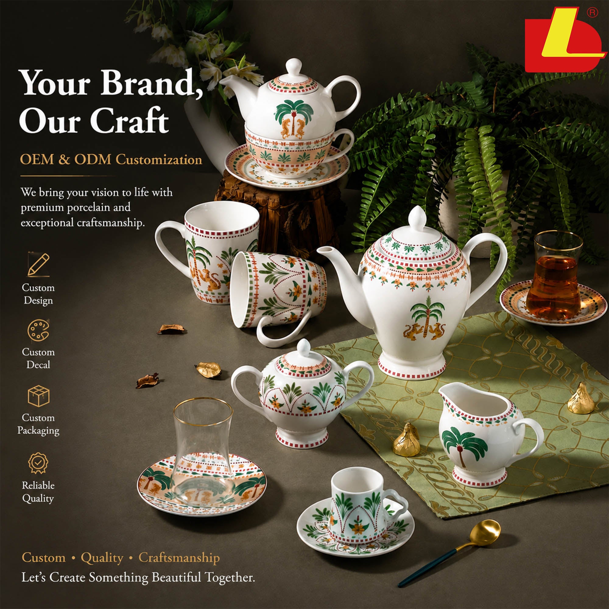 Donglin Homeware Custom Ceramic Dinnerware | Oasis Heritage Themed Dining Solutions