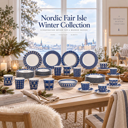 Donglin Homeware – DI131102 Nordic Fair Isle Winter Geschirrkollektion aus New Bone China