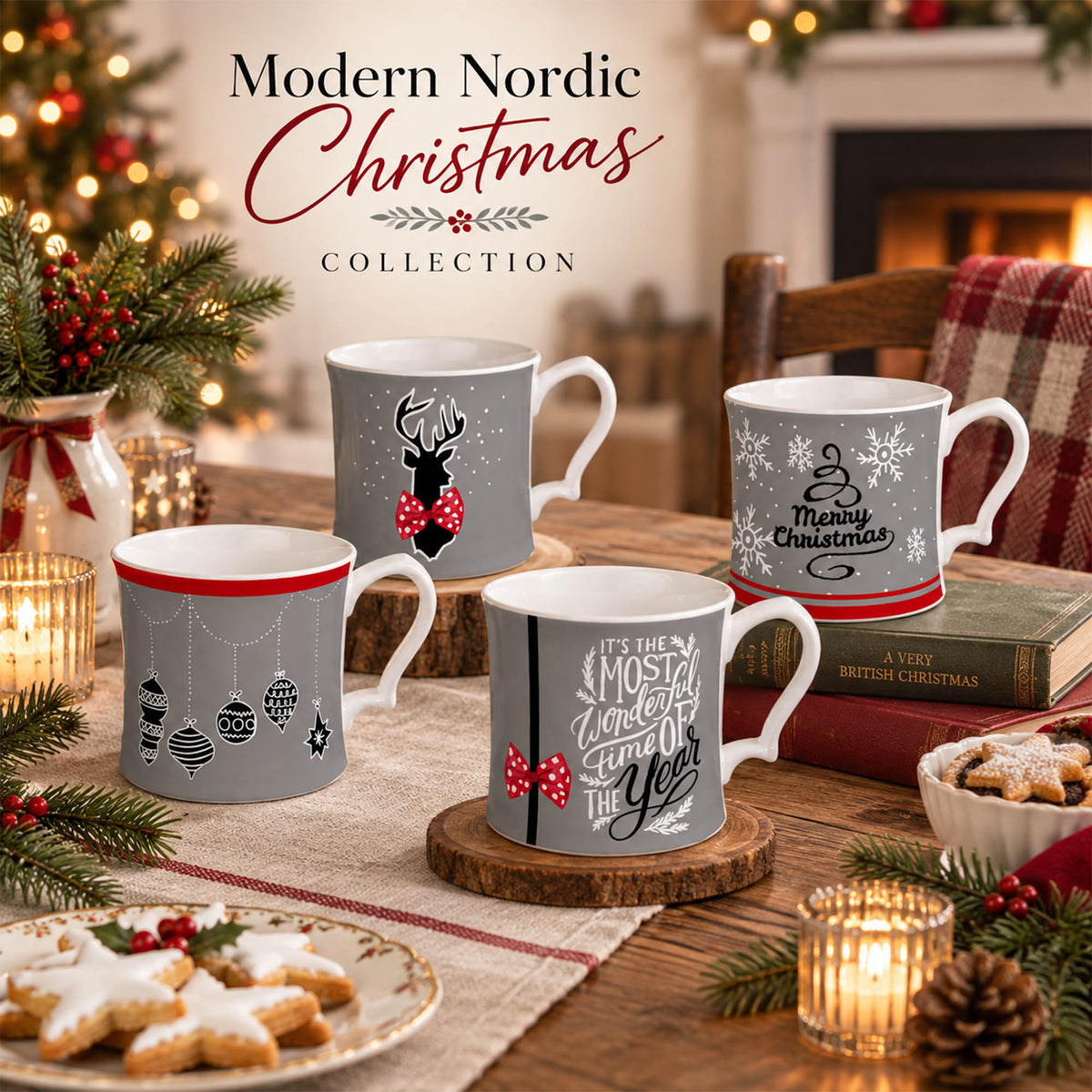 Donglin Homeware DI161203 Modern Nordic Christmas New Bone Mug Collection