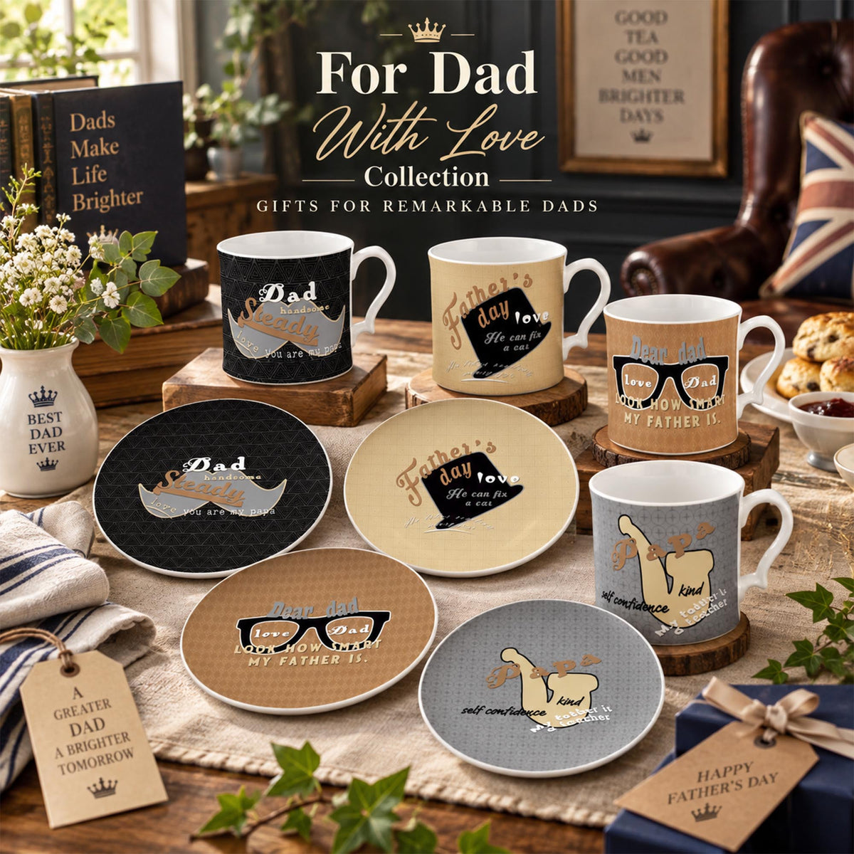 Donglin Homeware DI161205 For Dad With Love New Bone China Dinnerware Collection