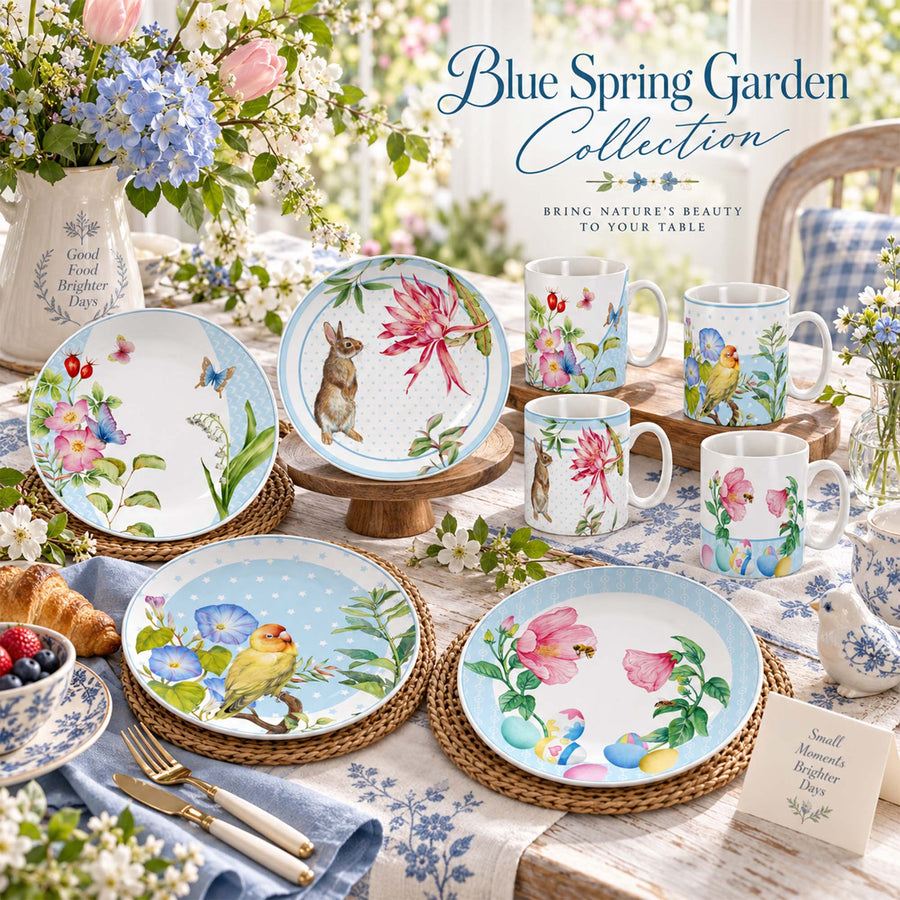 DI161223 Blue Spring Garden New Bone China Dinnerware Collection