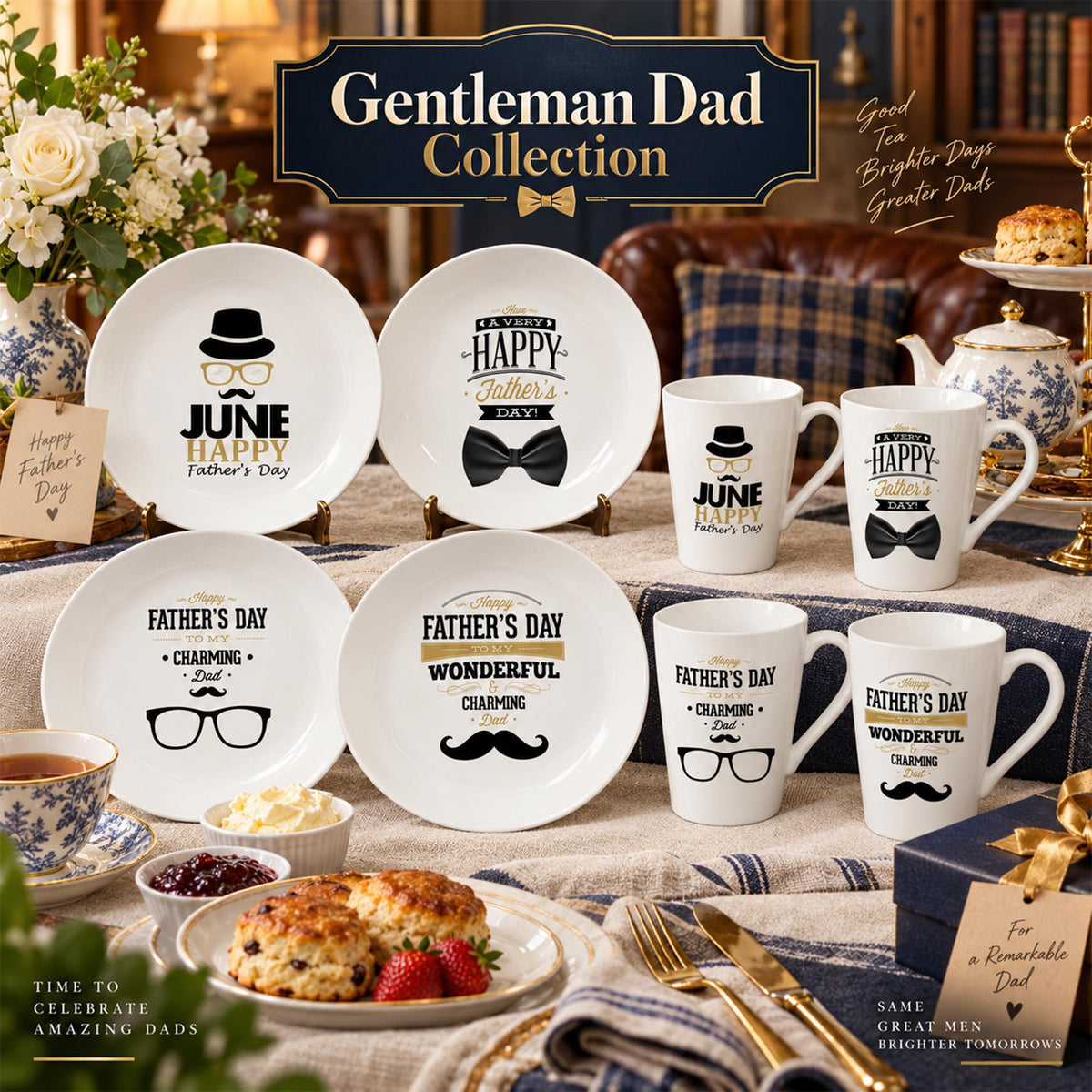 Donglin Homeware DI161244 Gentleman Dad New Bone China Dinnerware Collection