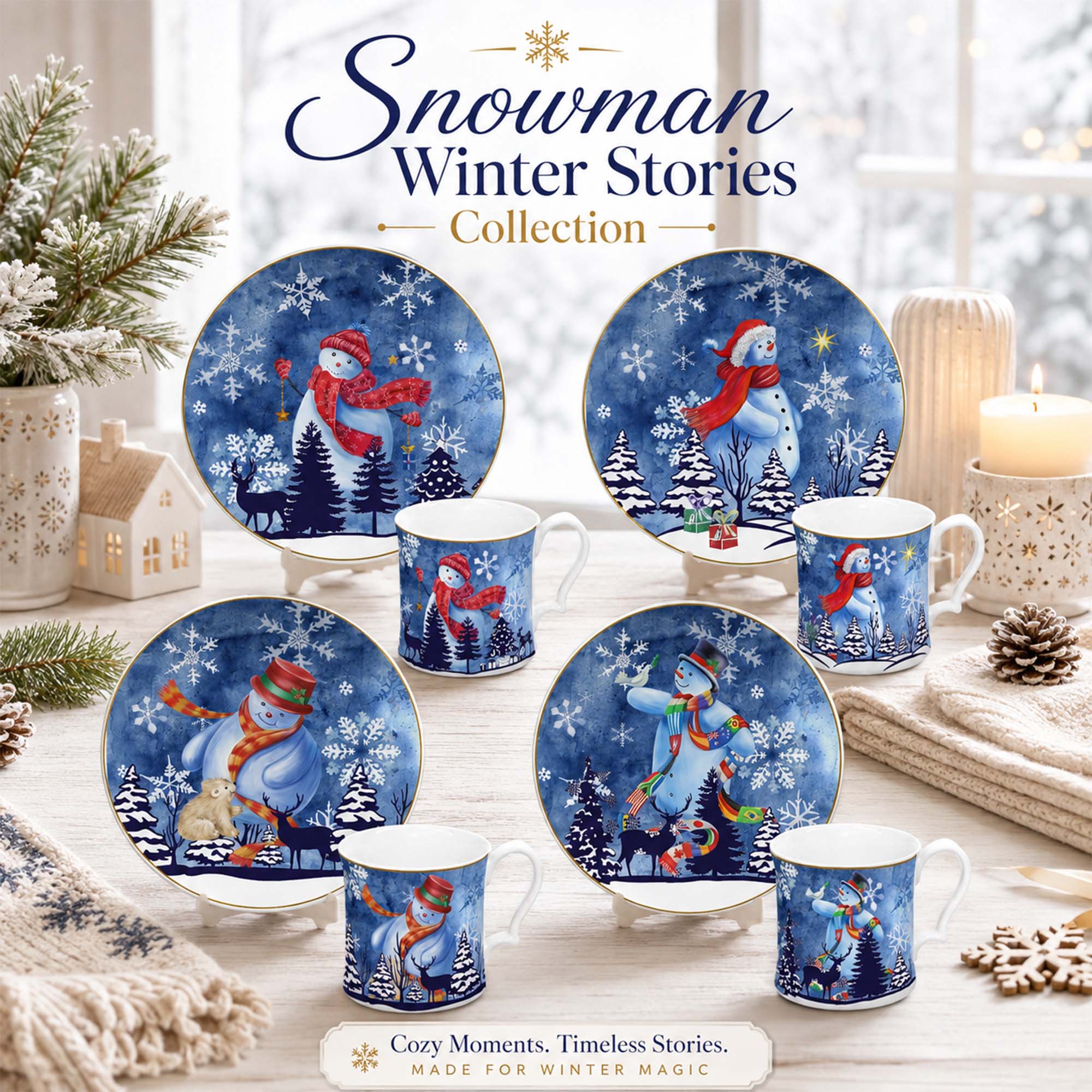 Donglin Homeware DI1801142 Snowman Winter Stories Collection
