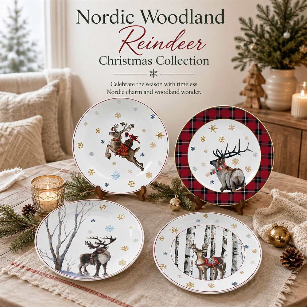 Donglin Homeware DI190107 Nordic Woodland Reindeer Christmas Collection