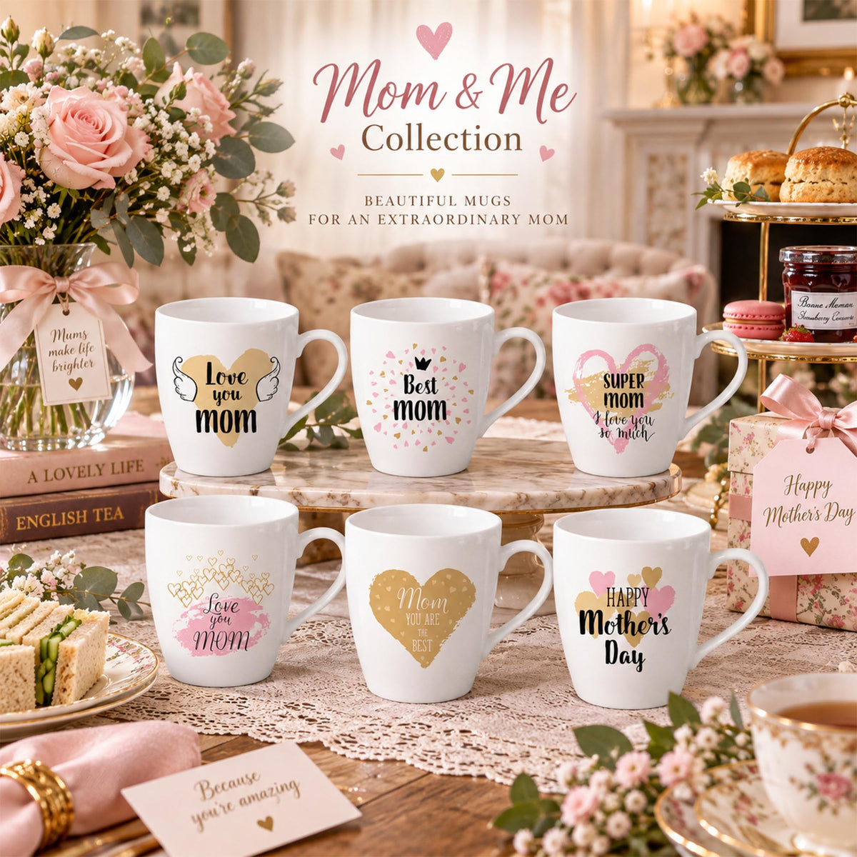 Donglin Homeware DI190129 Mom & Me New Bone China Mug Collection