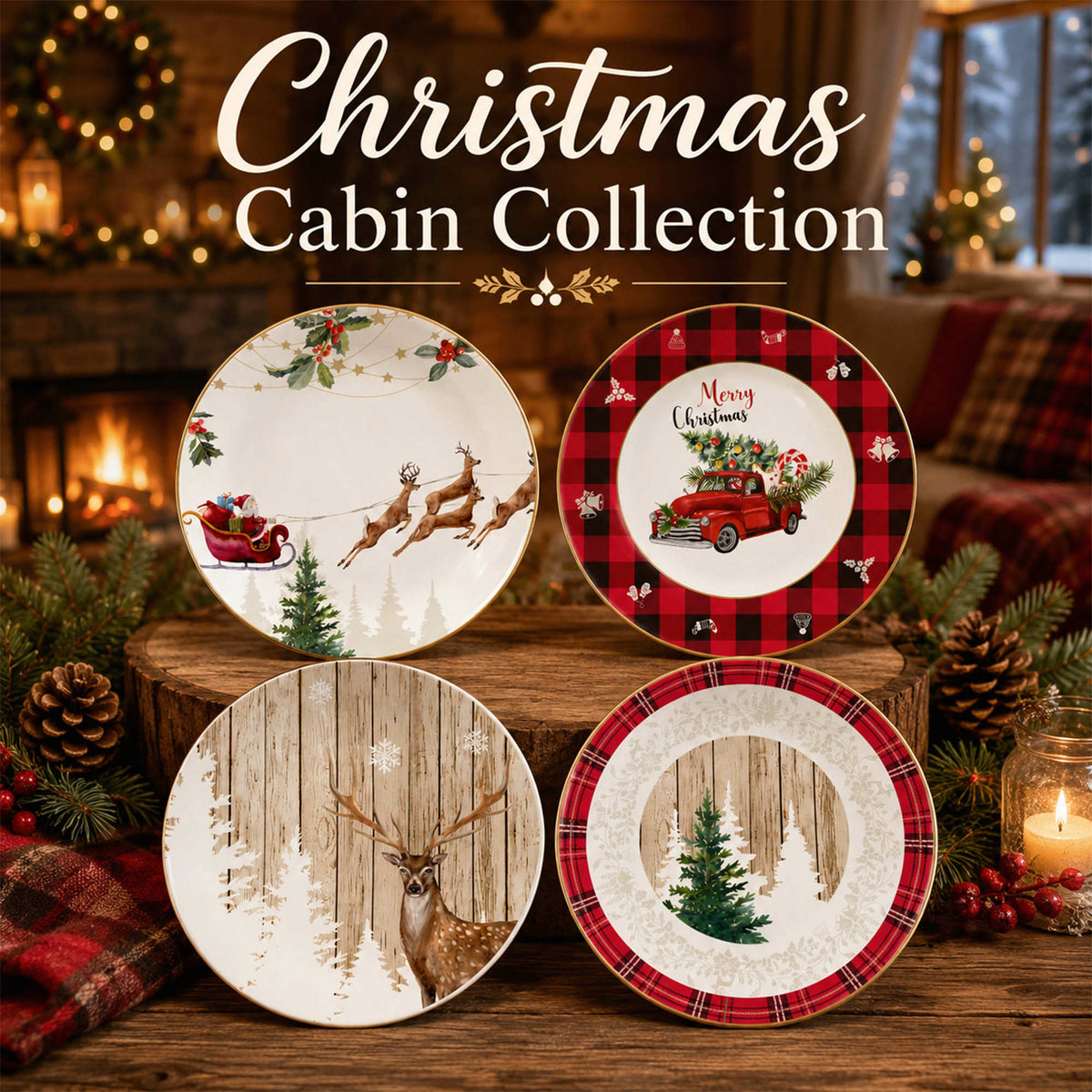Donglin Homeware DI2001265 Christmas Cabin Collection