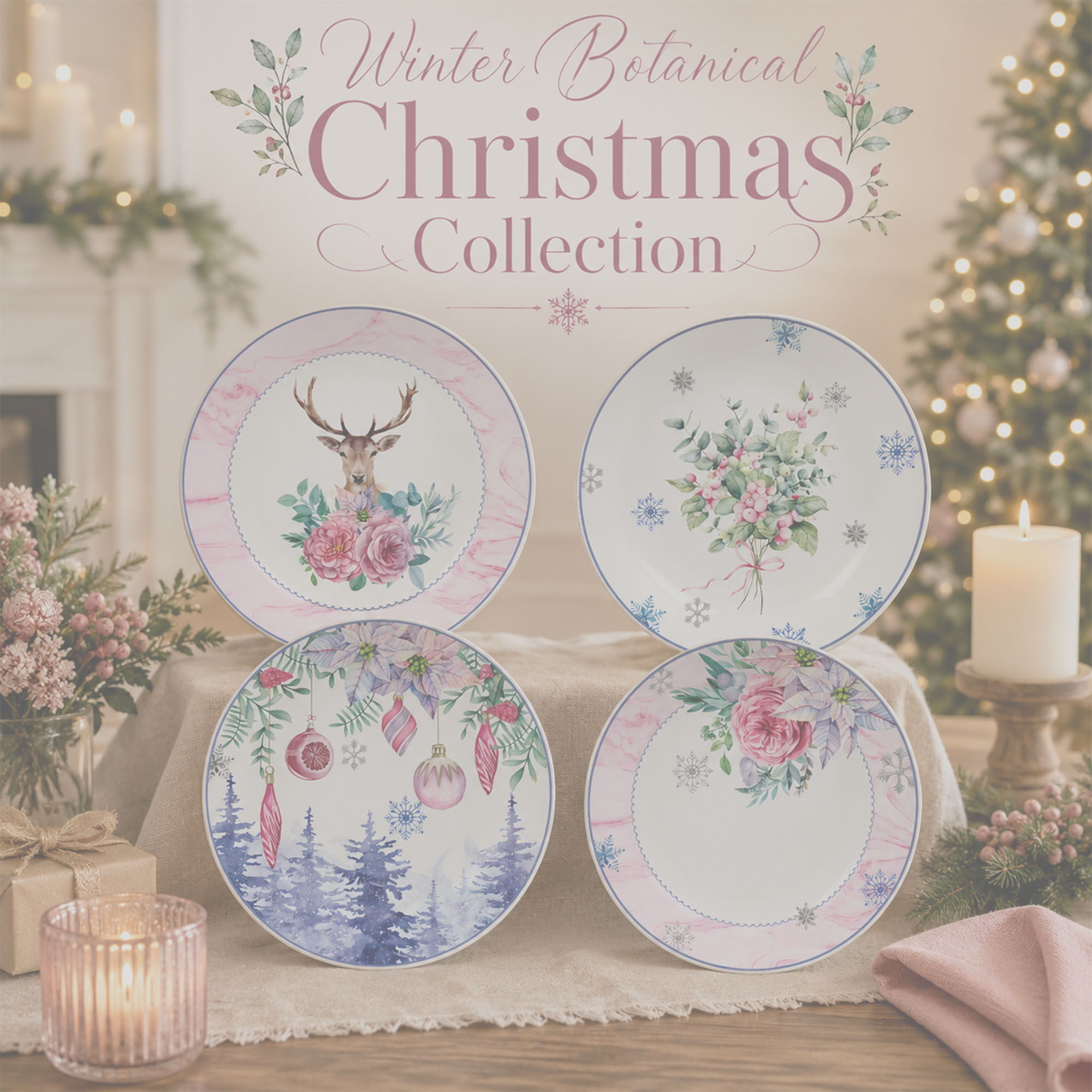 Donglin Homeware DI2001266 Winter Botanical Christmas Collection