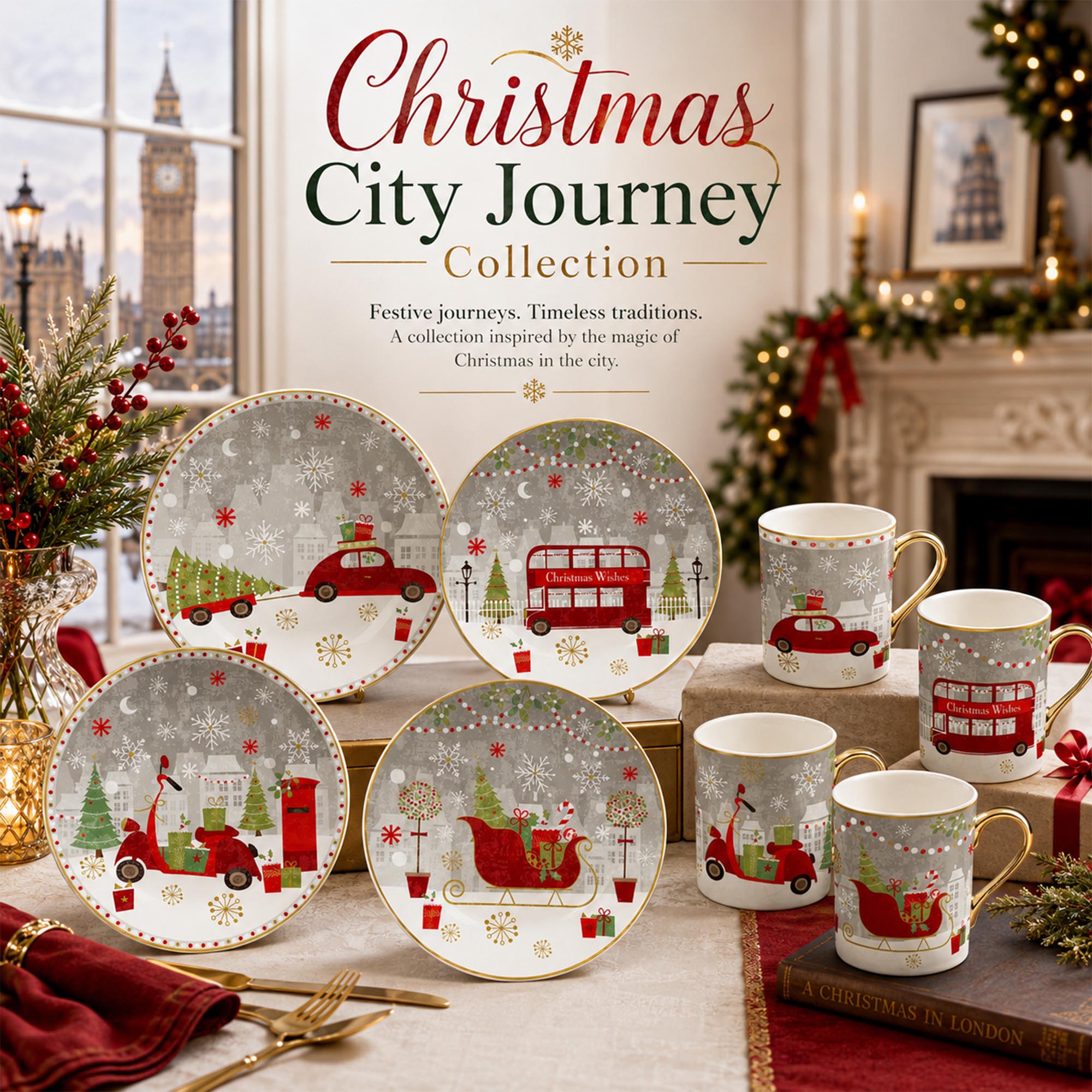 Donglin Homeware DI210211 Christmas City Journey Collection